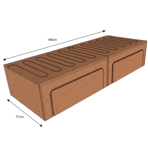 Lit peigne banquette 180 x 120-130