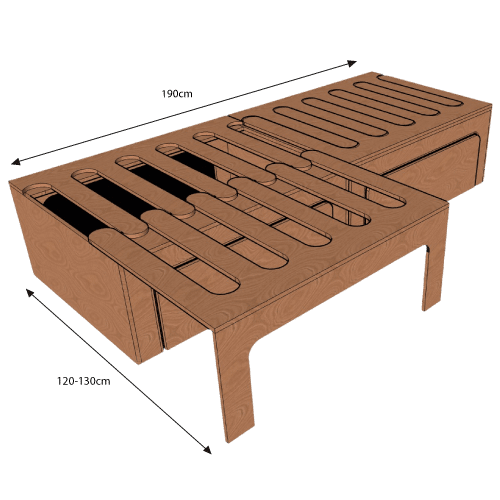 Lit peigne 190 x 120-130