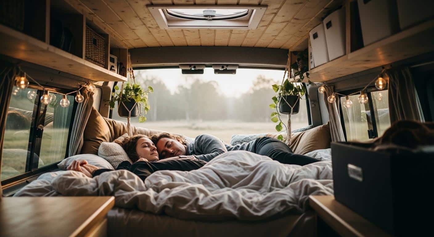 Vanlife en couple : bien dormir à deux